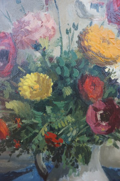 Raymond Van Hoeck, schilderij, bloemstilleven, olie, doek